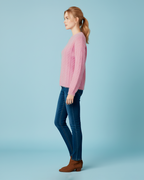 The Charlotte Round Neck 100% Cashmere Cable Knit Sweater