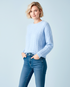 The Charlotte Round Neck 100% Cashmere Cable Knit Sweater
