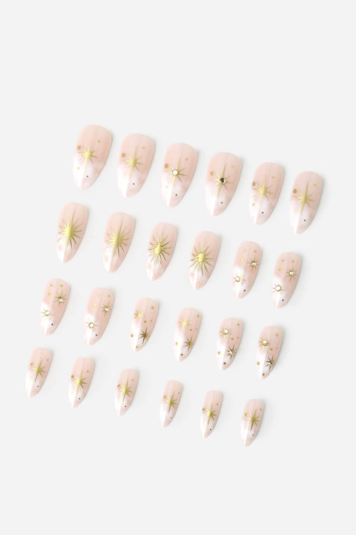 GOLDEN SUN - ALMOND PRESS-ON NAILS