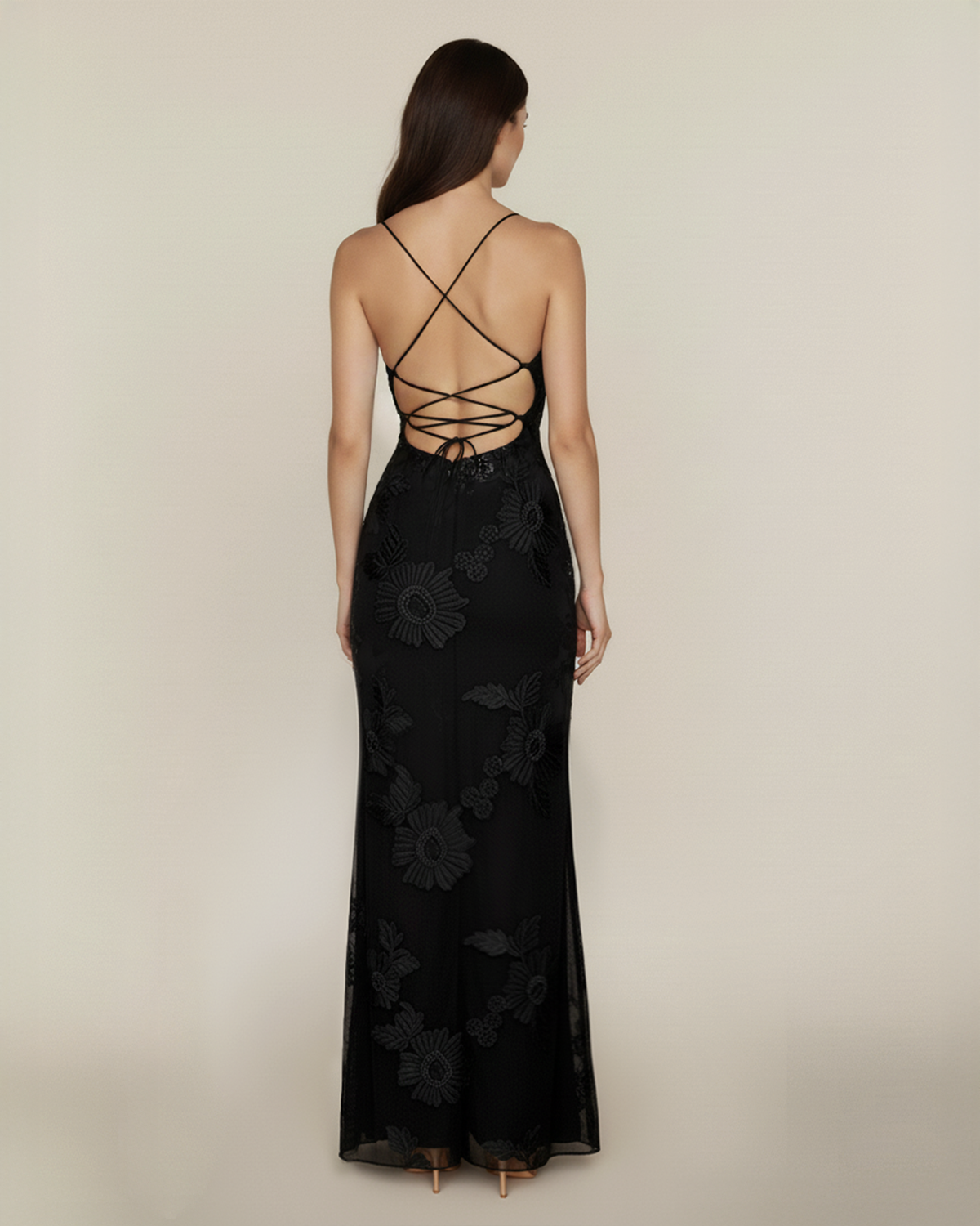 The Emily Embroidered Floral Backless Maxi Dress – Shopise