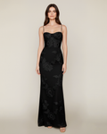 Robe longue dos nu à fleurs brodées Emily 