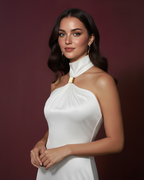 Das Ines Neckholder-Maxikleid 