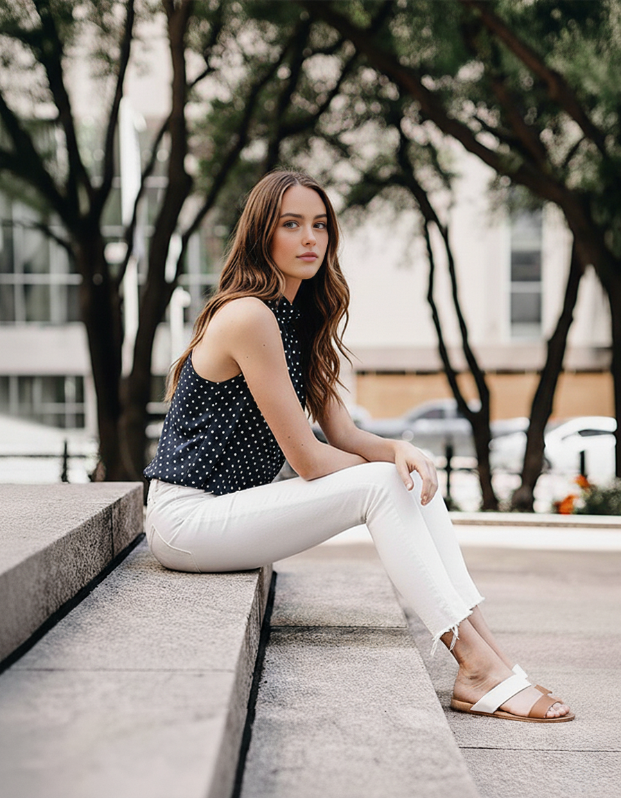 The Ines Polka Dot Halter Top