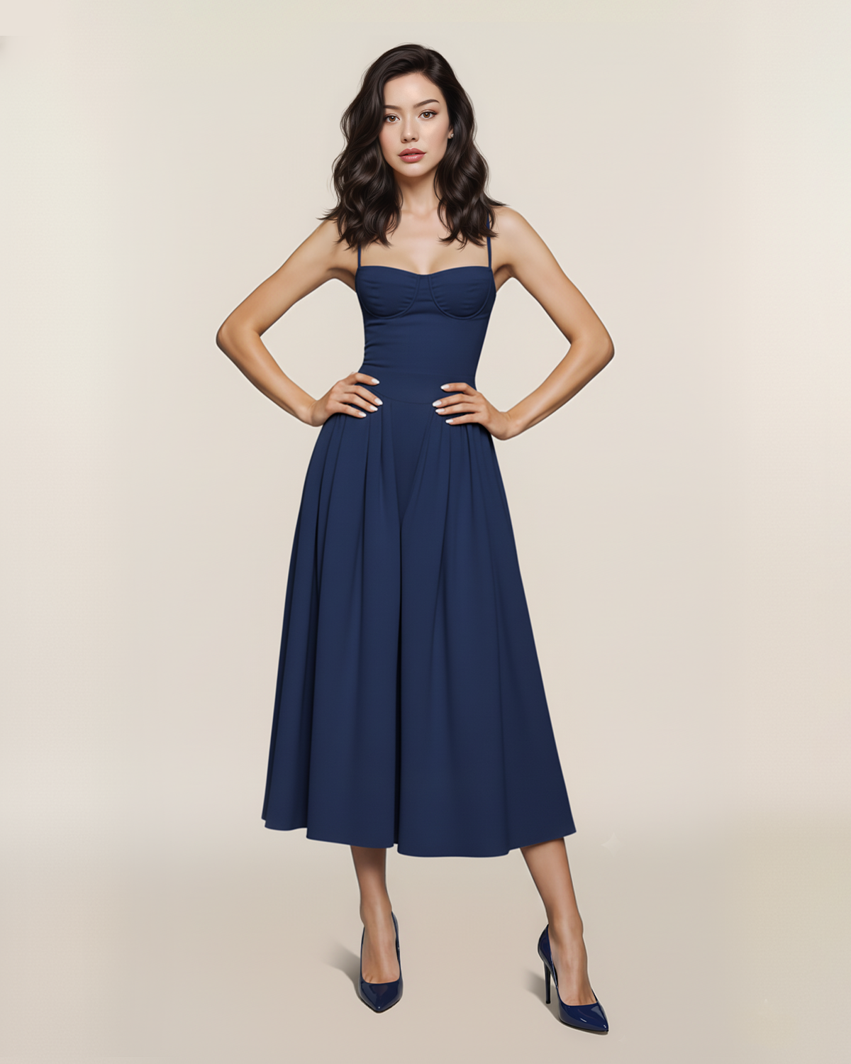 Mila Dress in Navy 2