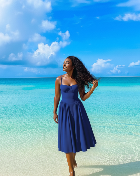 Mila Dress in Navy Lifestyle