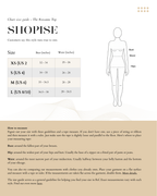Size Chart The Roxanne Top