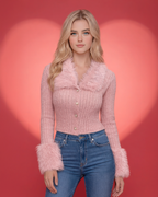 TheLauraKnittedSweaterwithFauxFurTriminPink1