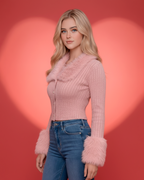 TheLauraKnittedSweaterwithFauxFurTriminPink3