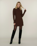 The Emily Long Sleeve Knitted Dress - Espresso 1 