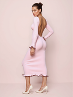 The Adeline Midi Dress in Pink