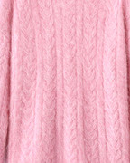 The Charlotte Round Neck 100% Cashmere Cable Knit Sweater