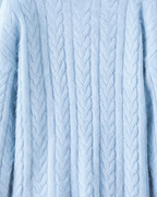 The Charlotte Round Neck 100% Cashmere Cable Knit Sweater