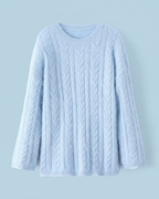 The Charlotte Round Neck 100% Cashmere Cable Knit Sweater