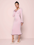 The Adeline Midi Dress in Pink