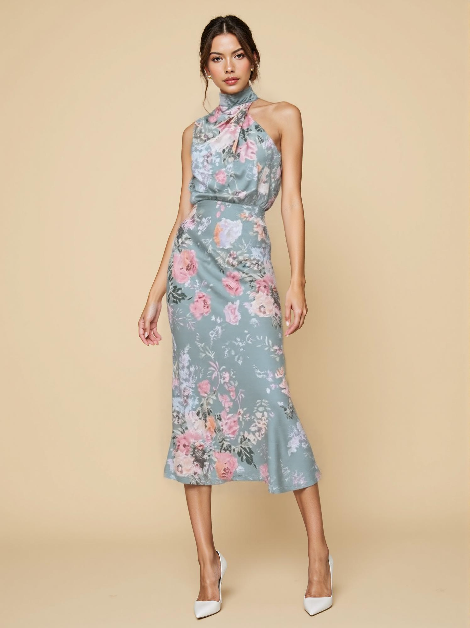 The Blair Floral Dress in Light Blue