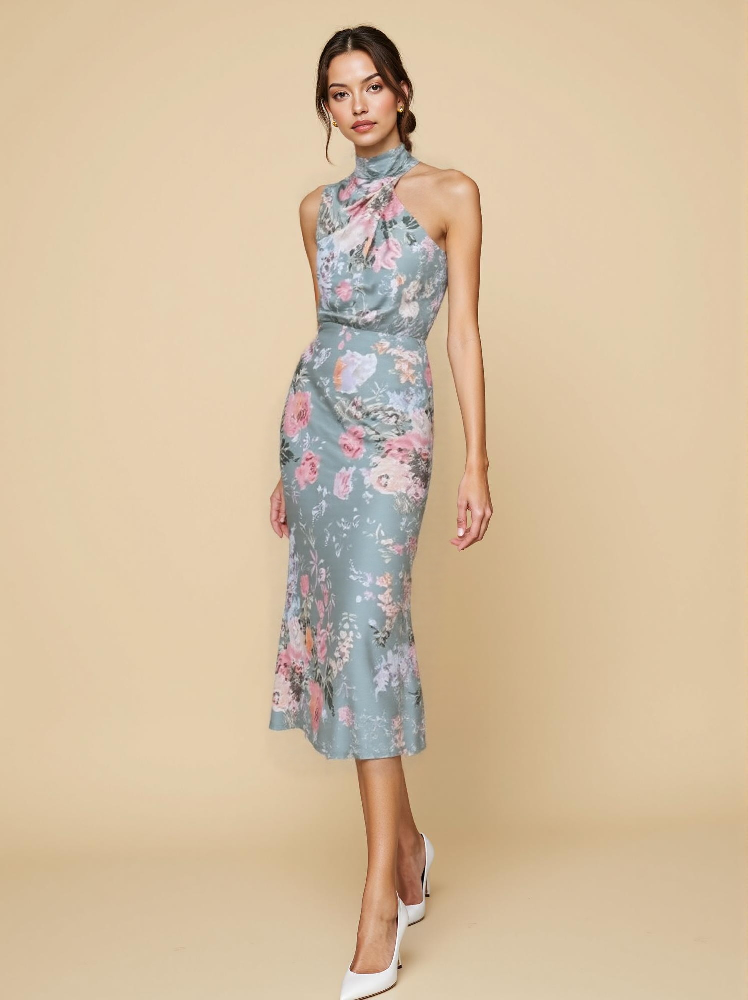 The Blair Floral Dress in Light Blue
