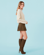 The Charlotte Round Neck 100% Cashmere Cable Knit Sweater