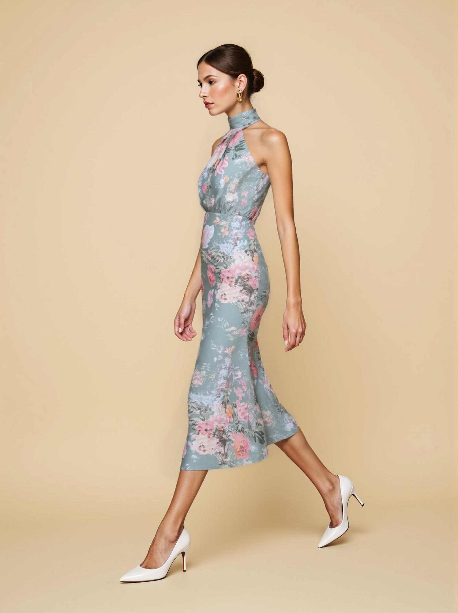 The Blair Floral Dress in Light Blue Light Blue / L