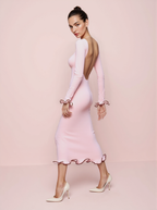 The Adeline Midi Dress in Pink
