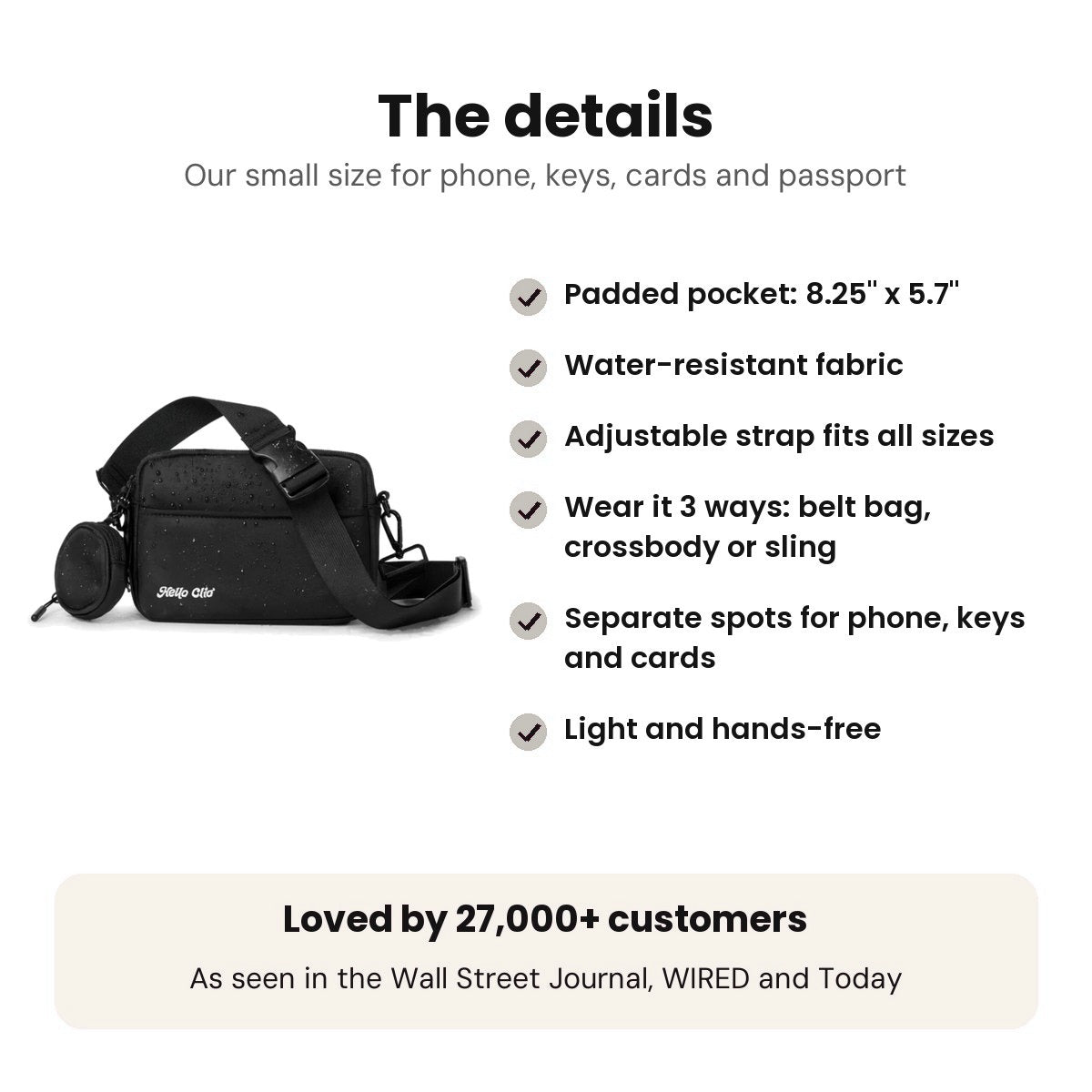 Original Clio Kindle & iPad Mini Crossbody Belt Bag